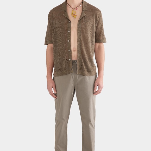 Venroy Knitted Contrast Stitch Short Sleeve Shirt - Picture 8 of 10